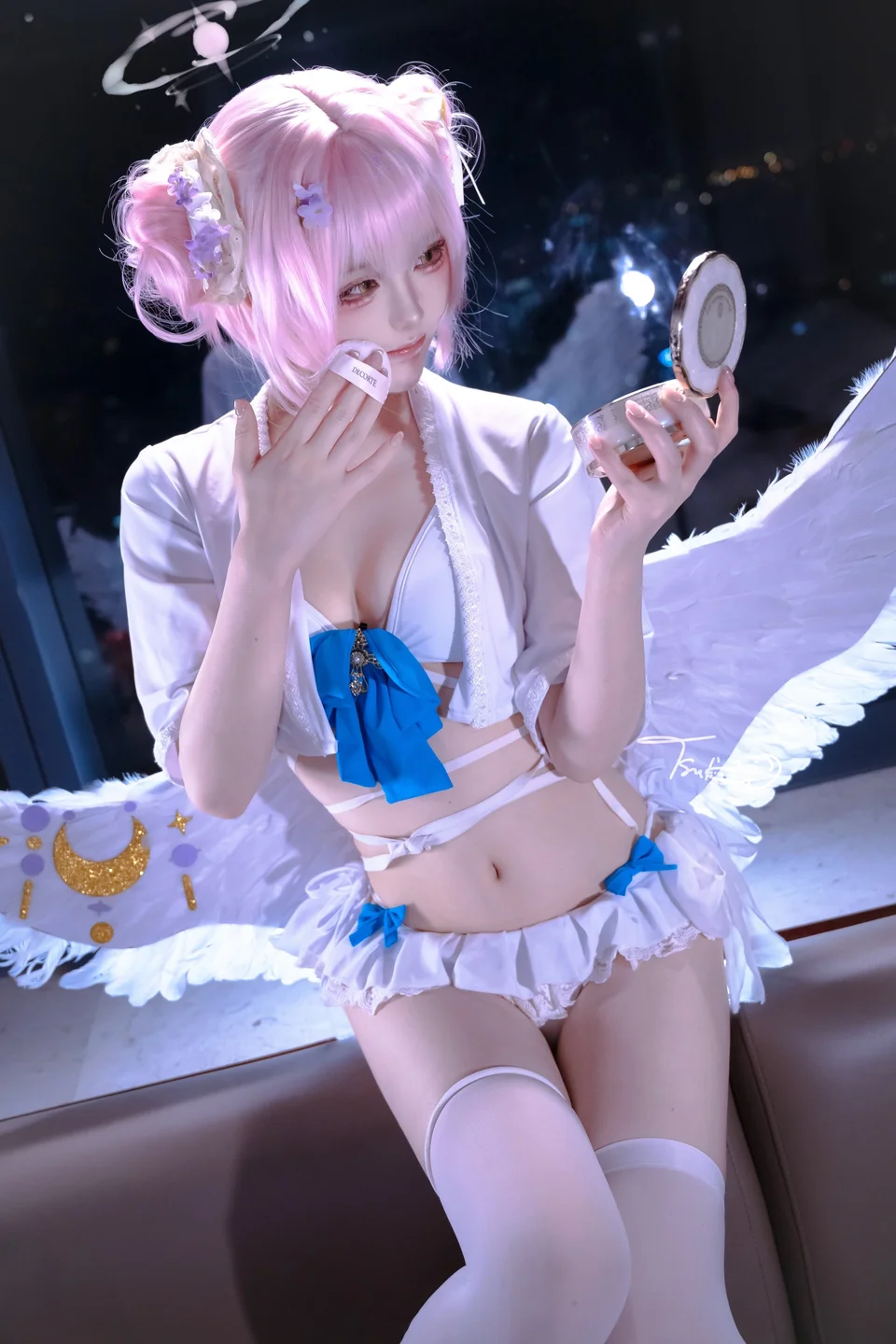 Tsuki_月隐 - 圣园未花 [16P-134MB] tg@simisebaisi 【丝足阁】008.webp